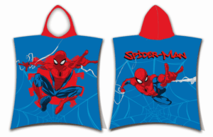 Spiderman poncho 'Webshot' 50 x 115 cm - Blauw/Rood - 50 x 115 cm - 100% katoen