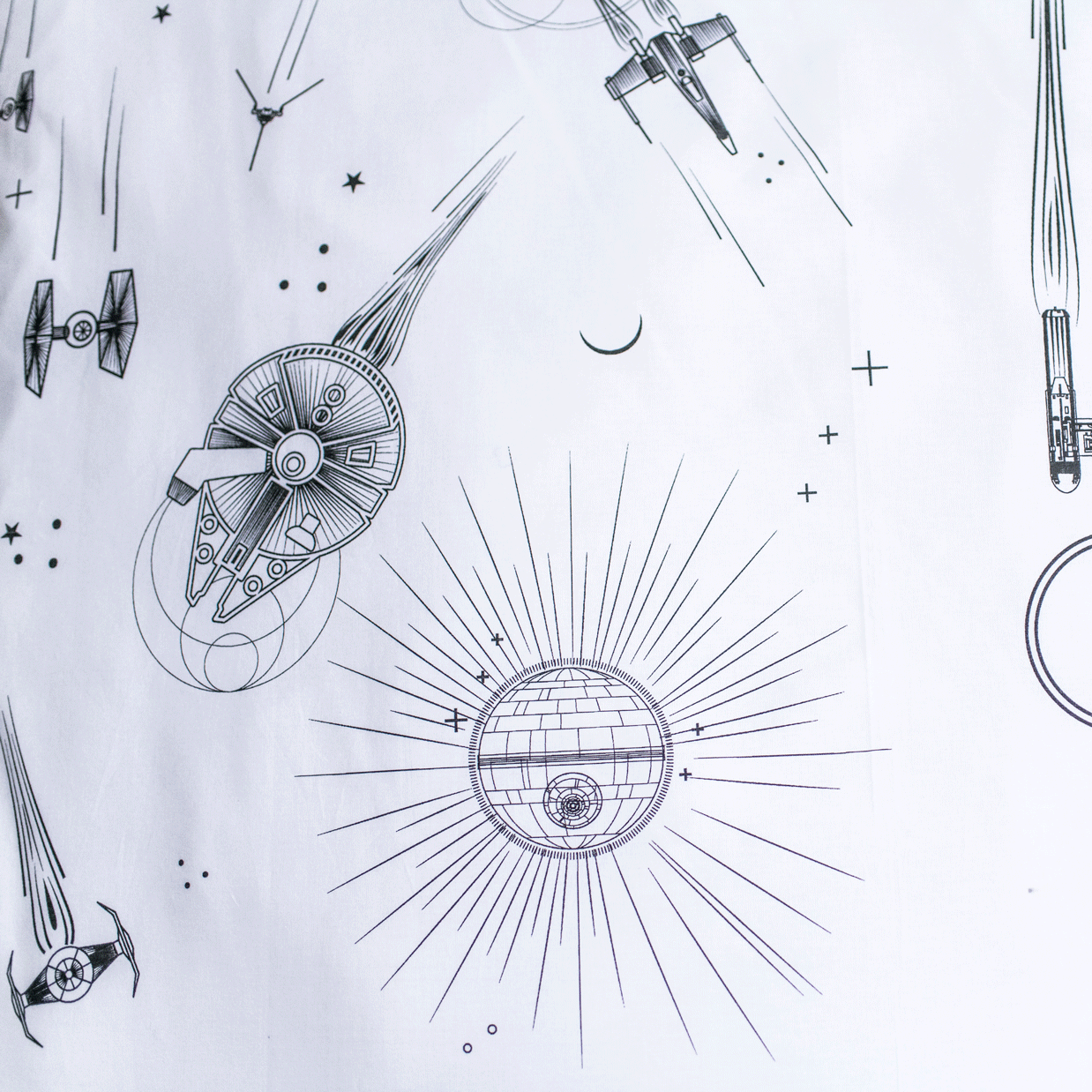 Death star 140 x 200 cm overtrek van Star Wars, 140 x 200 cm, kussensloop 70 x 90 cm