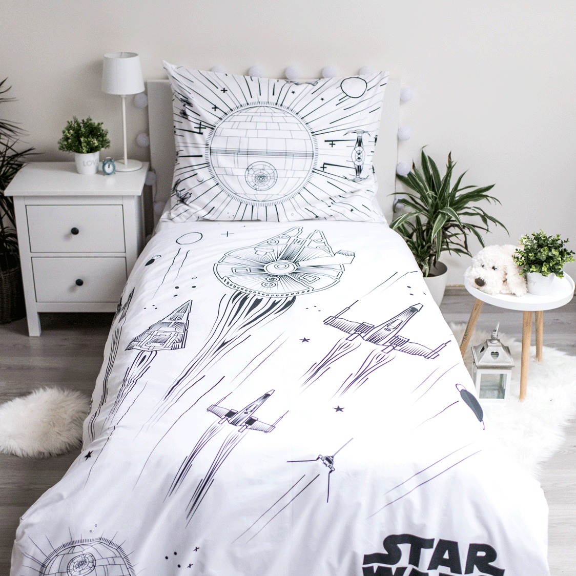 Star Wars dekbedovertrek 140 x 200 cm van 100% katoen, death star 140 x 200 cm