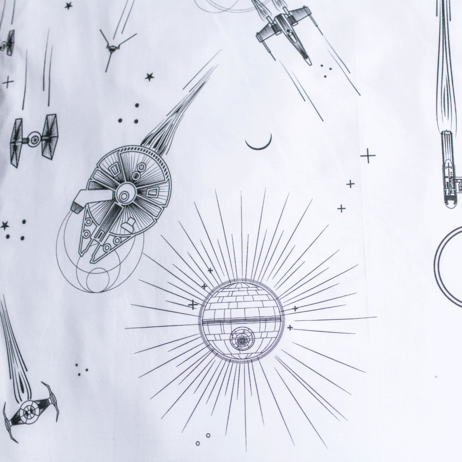 Star Wars dekbedovertrek death star 140 x 200 cm - Multicolor - 140 x 200 cm - 100% katoen - kussensloop 70 x 90 cm