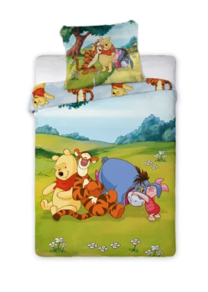 Disney Winnie The Pooh dekbedovertrek knorretje en Iejoor 100 x135 cm - Geel - 100 x 135 cm - Katoen