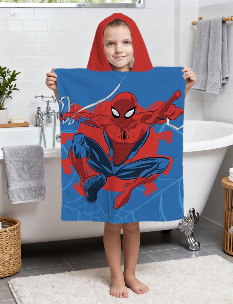 'Webshot' 50 x 115 cm badponcho van Spiderman, 50 x 115 cm