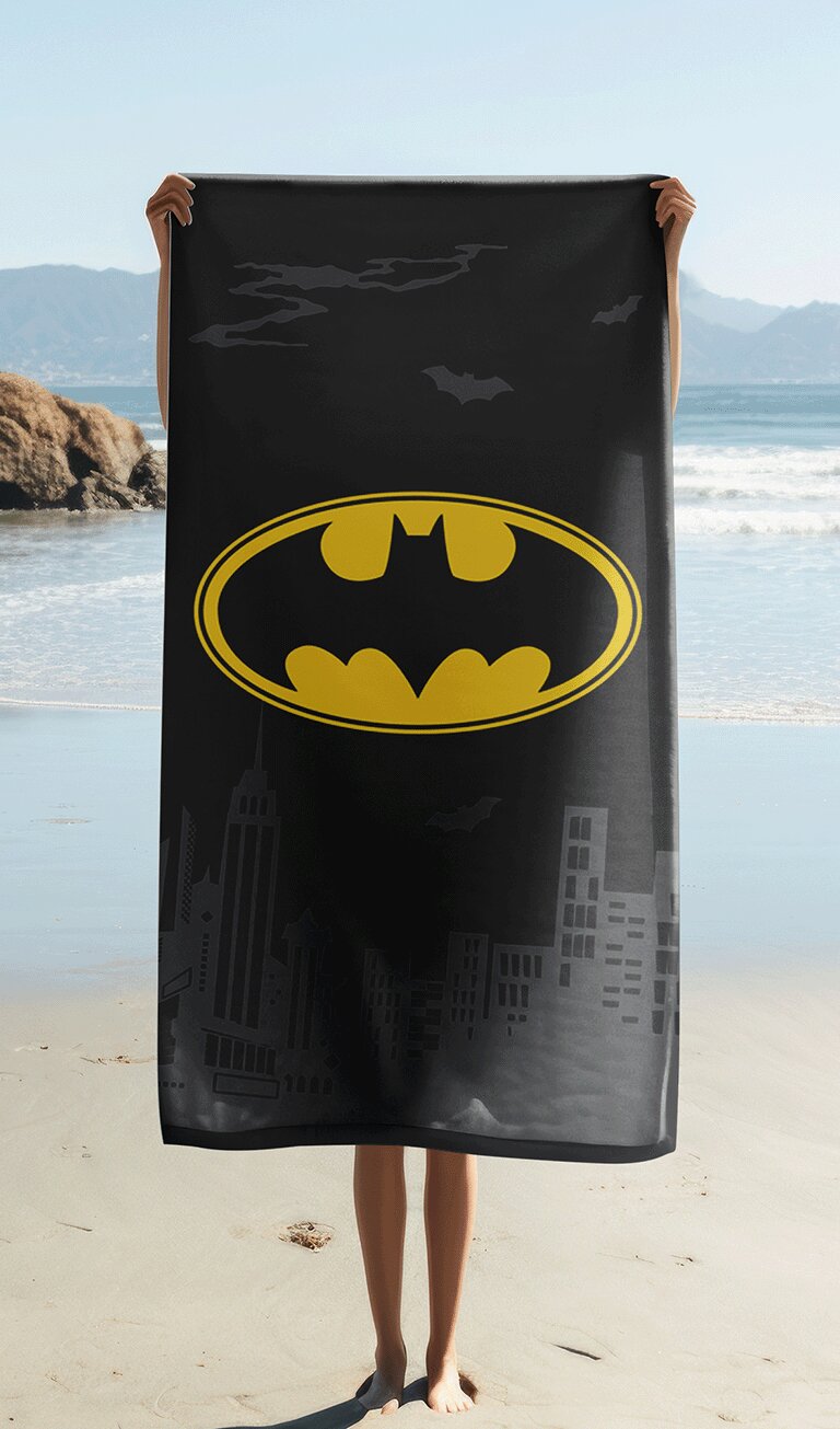 100% katoen strandhanddoek Emblem 70 x 140 cm van Batman in 70 x 140 cm