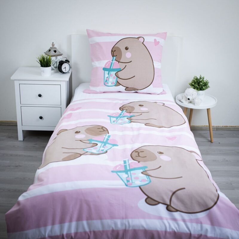 Capybara 140 x 200 cm overtrek van Sweet Home, 140 x 200 cm, kussensloop 70 x 90 cm