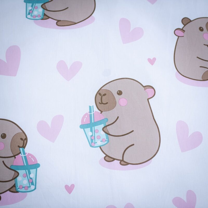 Beddengoed Capybara 140 x 200 cm 140 x 200 cm van Sweet Home, Roze