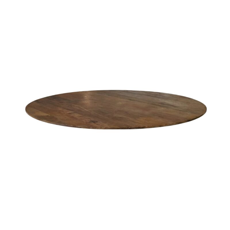 LABEL51 Eetkamertafel Tafelblad Sloppy Edge - Nature Smooth - Mangohout - 130 cm - Rond Sloppy