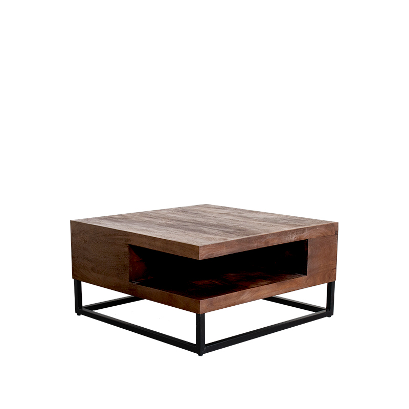 Mangohout bijzettafel Cube van Label51 - Nature Smooth