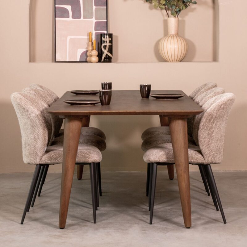 Label51 eettafel van Mangohout, Fly - Espresso