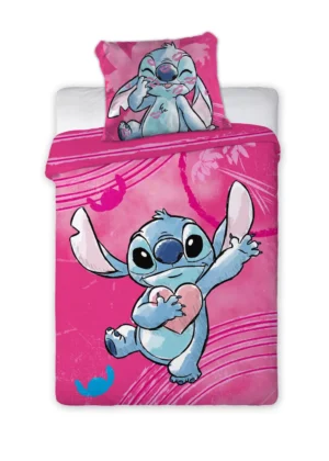 Lilo en Stitch dekbedovertrek roze 100 x 135 cm - Roze - 100 x 135 cm - 100% katoen