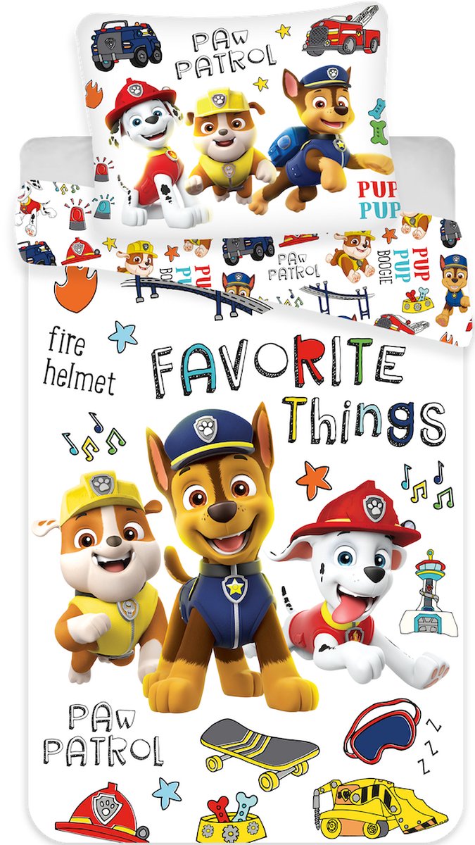 Favorite Things - Paw Patrol dekbedovertrek 140 x 200 cm - Multicolor - 140 x 200 cm - 100% katoen