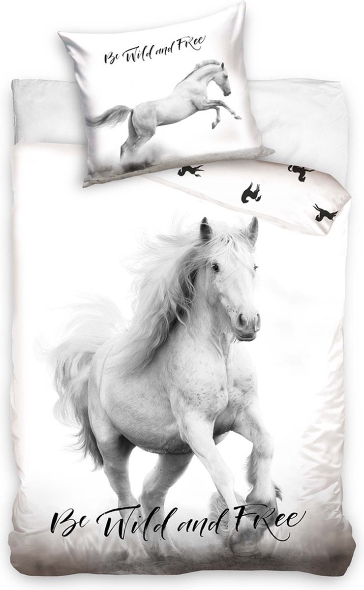 Animal Pictures dekbedovertrek Paard wit - Wit - 140 x 200 cm - 100% katoen
