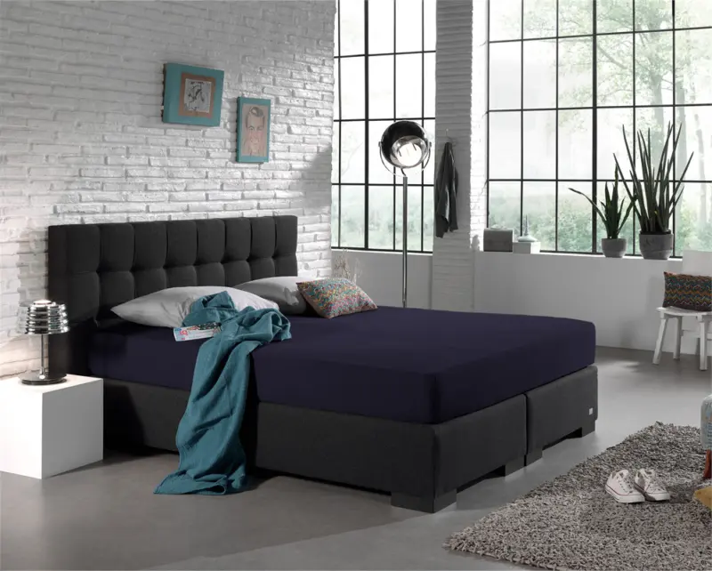 Dreamhouse Dubbel Jersey 220 gr. Hoeslaken Navy 140 x 200/220