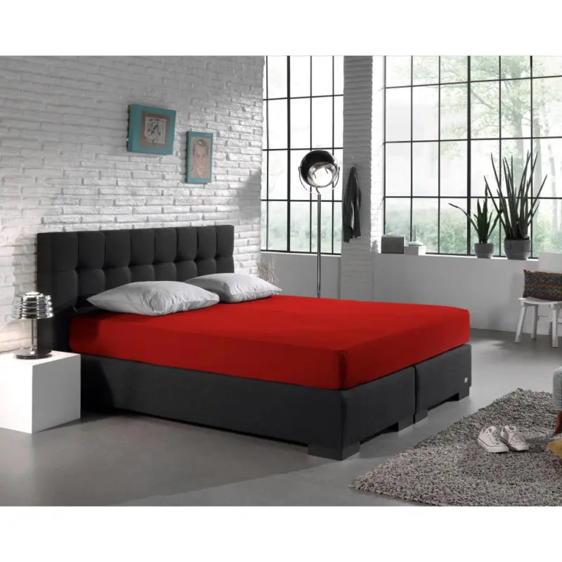 Dreamhouse Dubbel Jersey 220 gr. Hoeslaken Rood 140 x 200/220