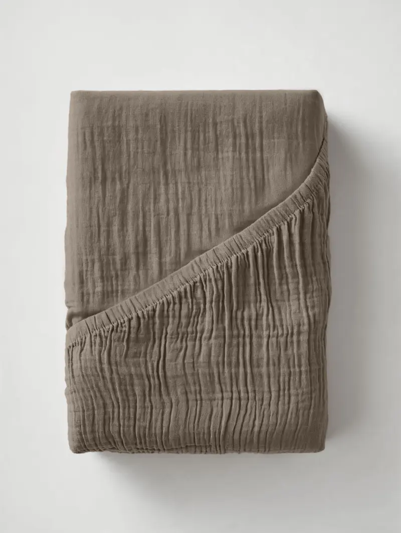 Dreamhouse Hoeslaken Mousseline Taupe 140 x 200 + 30 cm