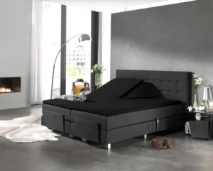 Dreamhouse hoeslaken Zwart 160 x 210 cm - Zwart - 160 x 210 cm - 100% katoen