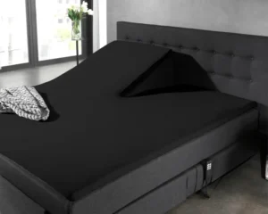 Dreamhouse hoeslaken Zwart 160 x 220 cm - Zwart - 160 x 220 cm - 100% katoen