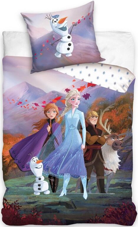 Disney Frozen dekbedovertrek 140 x 200 cm - Multicolor - 140 x 200 cm - 100% katoen - kussensloop 70 x 90 cm