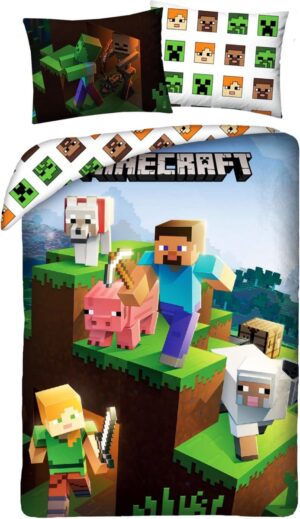 Minecraft dekbedovertrek Explore - Multicolor - 140 x 200 cm - 100% katoen