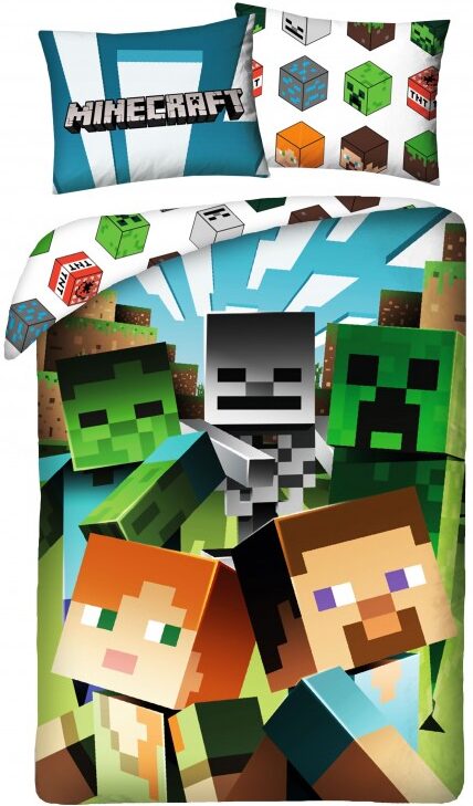 Minecraft dekbedovertrek Faces - Multicolor - 140 x 200 cm - 100% katoen
