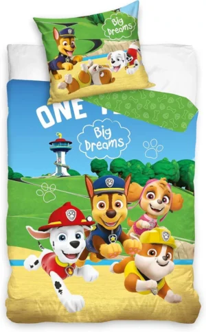 Paw Patrol dekbedovertrek 140 x 200 cm - Multicolor - 140 x 200 cm - 100% katoen - kussensloop 65 x 65 cm