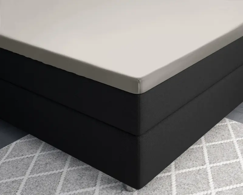 100% katoen/satijn hoeslaken Creme 160 x 200 cm van Primaviera Deluxe in 160 x 200 cm