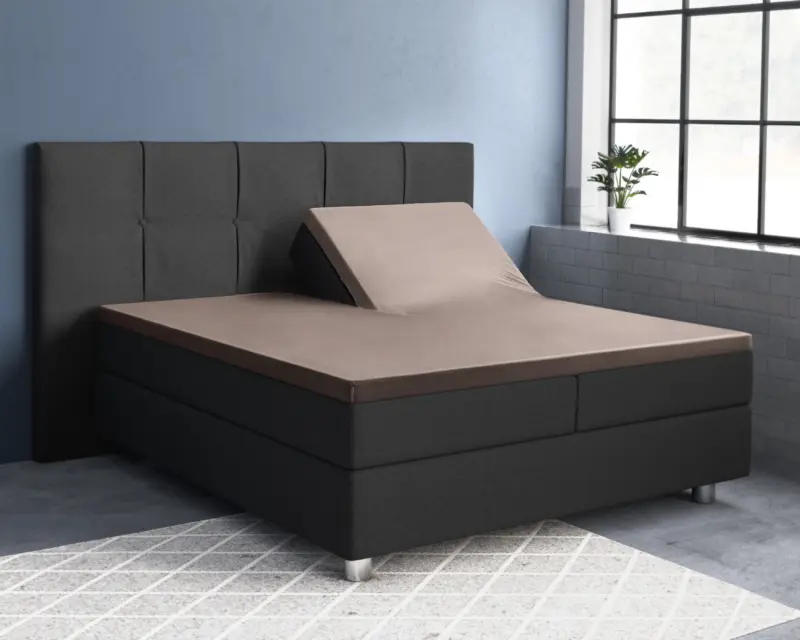 Primaviera Deluxe Splittopper Satijn Hoeslaken Taupe 180 x 220 cm