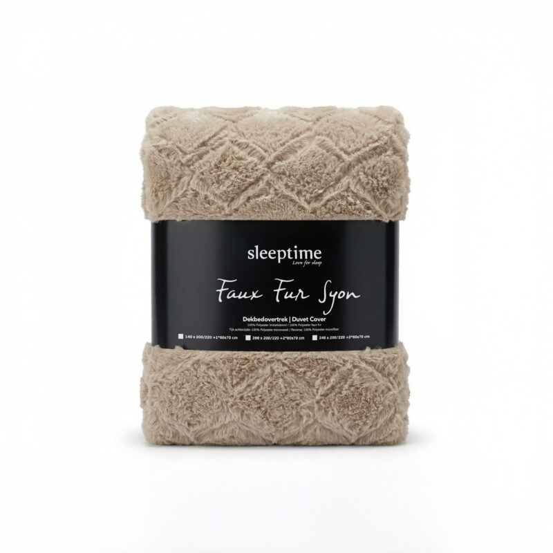 Faux Fur Syon Taupe 240 x 200/220 Sleeptime