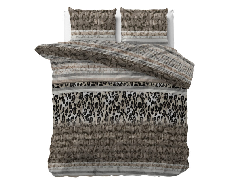 Tiger leopard Taupe - Sleeptime bed 200 x 220 cm van Microvezel