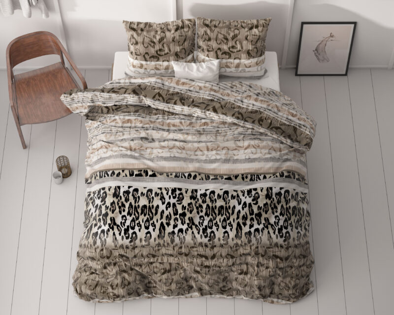 Sleeptime Tiger leopard Taupe 200 x 220 cm