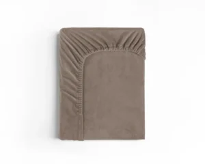 Sleeptime hoeslaken Taupe 90 x 200 cm - Taupe - 90 x 200 cm - 100% Velvet Polyester