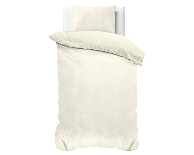 Velvet Uni Dekbedovertrek Creme 140 x 220 Sleeptime