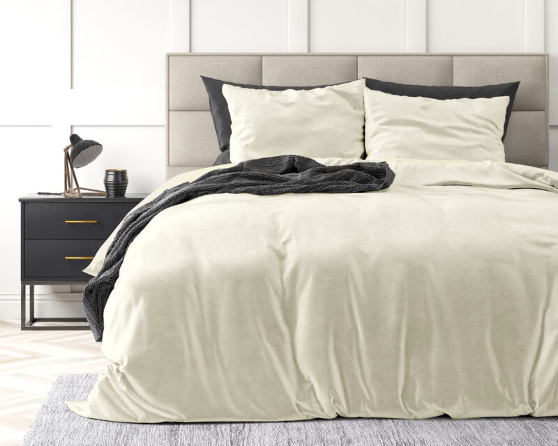 Velvet Uni Dekbedovertrek Creme 200 x 220 Sleeptime
