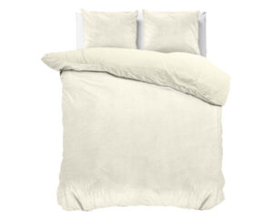 Sleeptime Velvet Uni Dekbedovertrek Creme 200 x 220