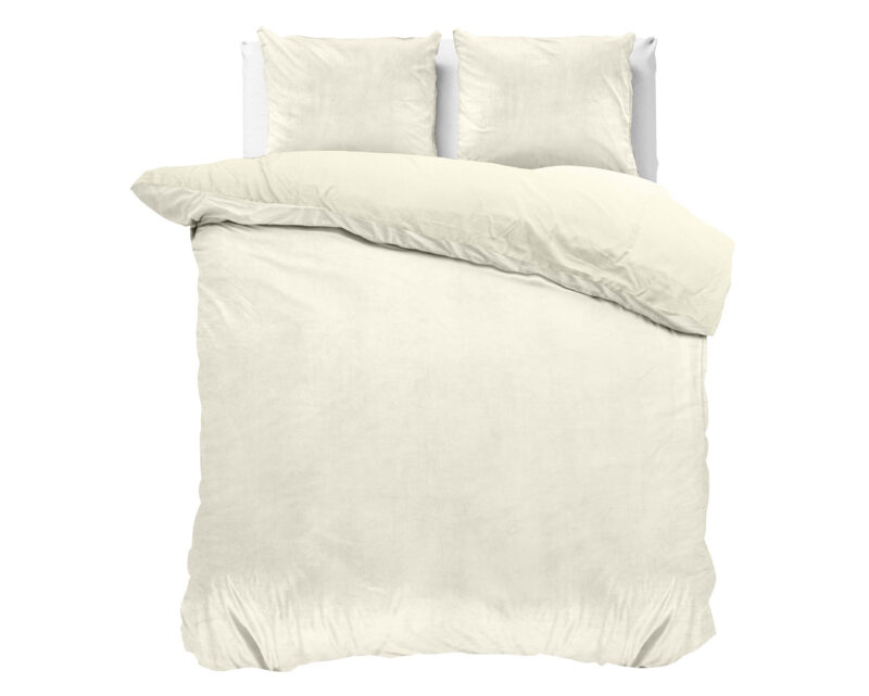 Sleeptime Velvet Uni Dekbedovertrek Creme 200 x 220 cm