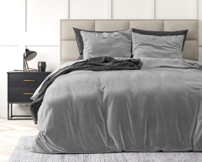 Velvet Uni Dekbedovertrek Grijs 240 x 220 Sleeptime