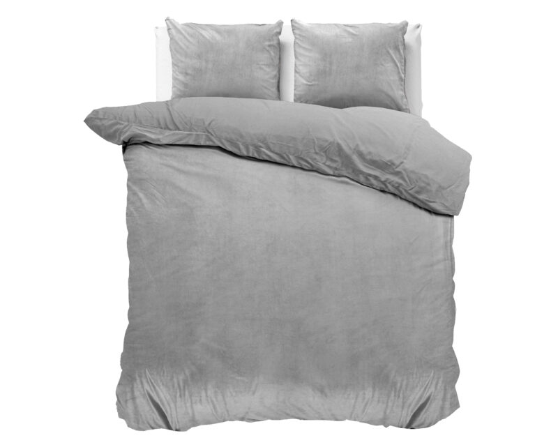 Sleeptime Velvet Uni Dekbedovertrek Grijs 240 x 220 cm