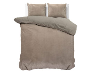 Sleeptime dekbedovertrek Taupe 200 x 220 cm - Taupe - 200 x 220 cm - Velvet