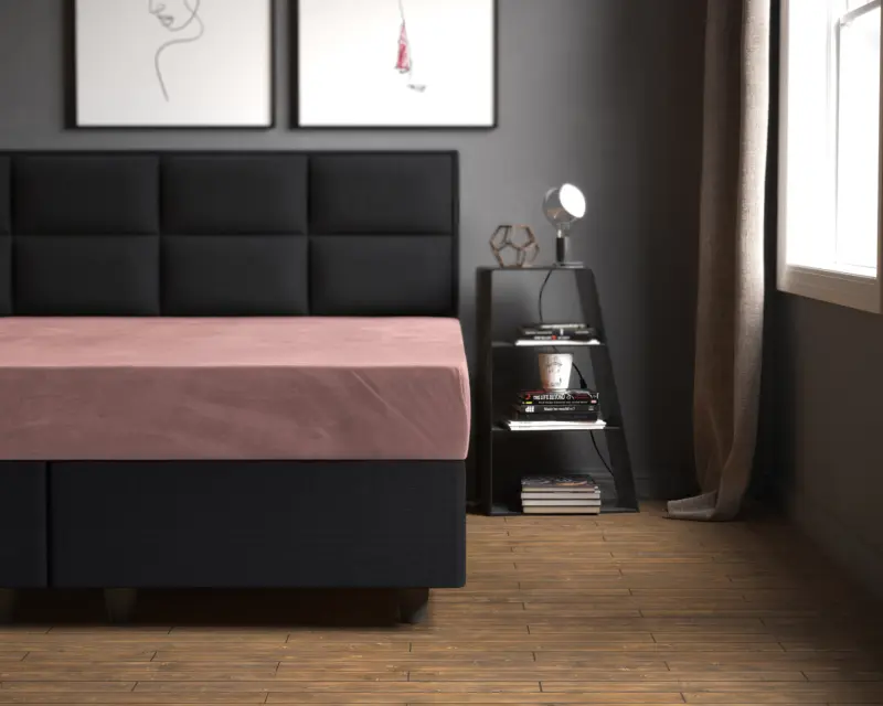 Sleeptime hoeslaken Oud Roze 90 x 200 cm - Wit - 90 x 200 cm - 100% Velvet Polyester