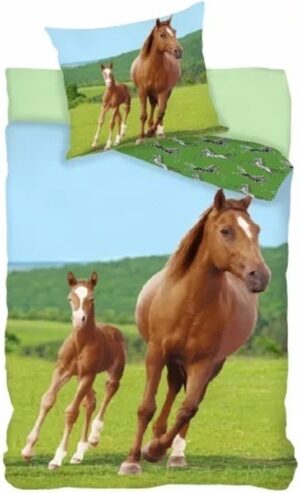 Animal Pictures dekbedovertrek Paard met veulen - Multicolor - 140 x 200 cm - 100% katoen
