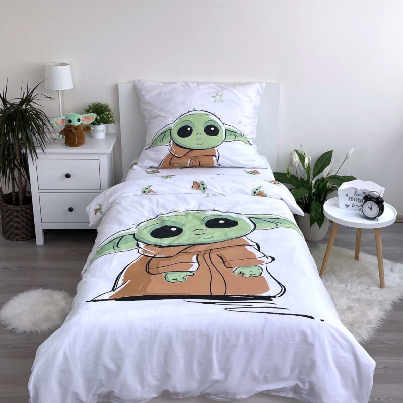 Baby Yoda overtrek van Star Wars, 140 x 200 cm, kussensloop 70 x 90 cm