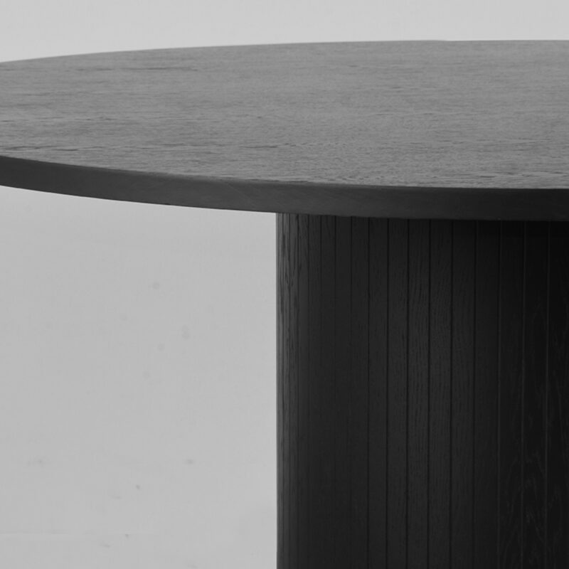 Eetkamertafel Zwart Rond - Eiken tafel Oliva van Label51