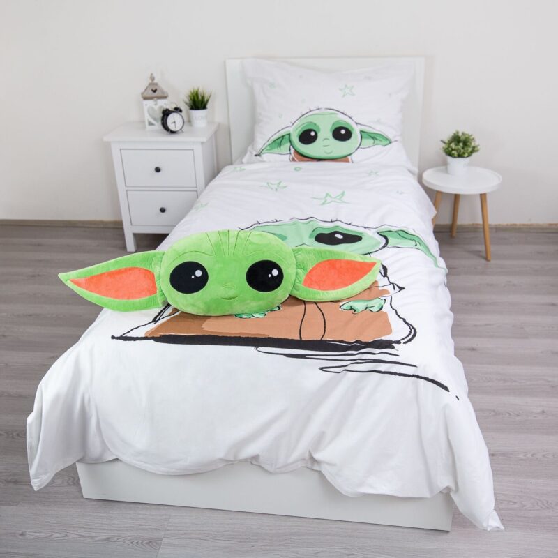 Baby Yoda overtrek van Star Wars, 140 x 200 cm, kussensloop 70 x 90 cm - kussensloop 70 x 90 cm