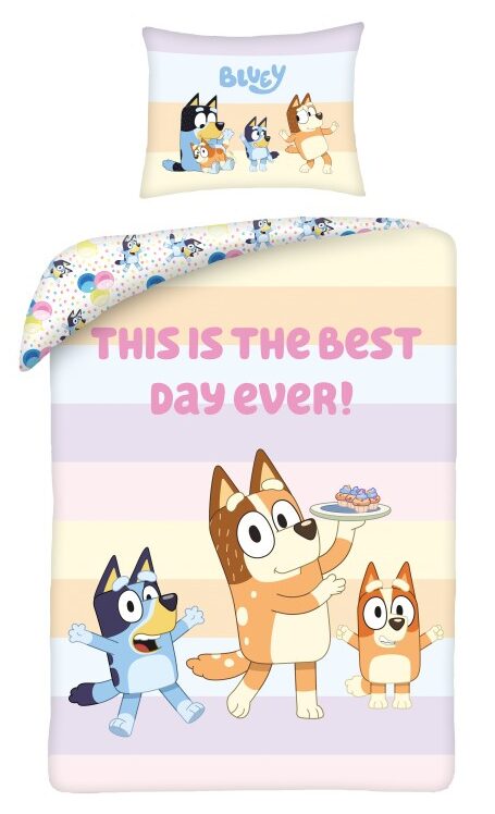 Bluey dekbedovertrek Best Day Ever 140 x 200 cm - Multicolor - 140 x 200 cm - 100% katoen