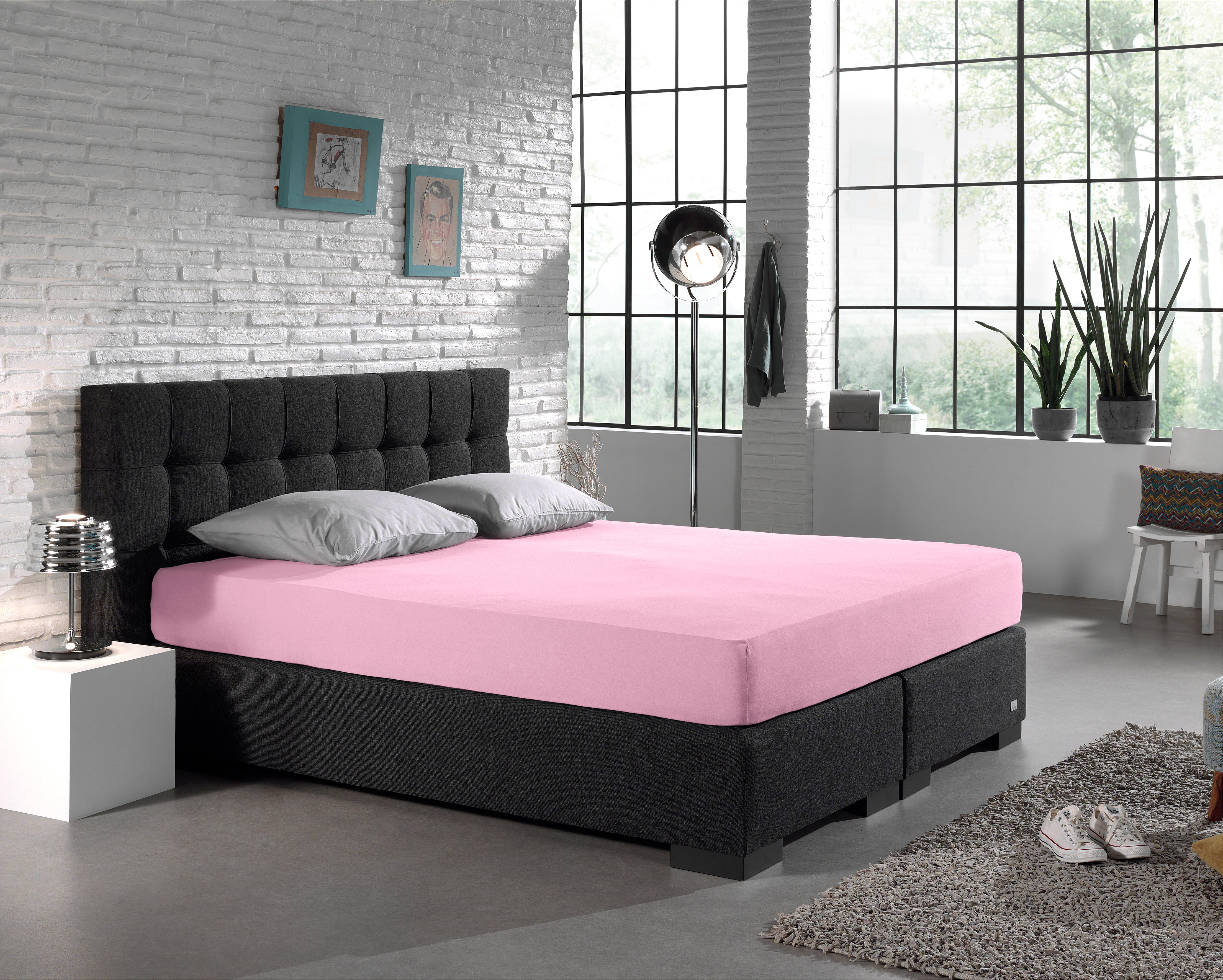 Dubbel Jersey 220 gr. Hoeslaken Roze 140 x 200/220