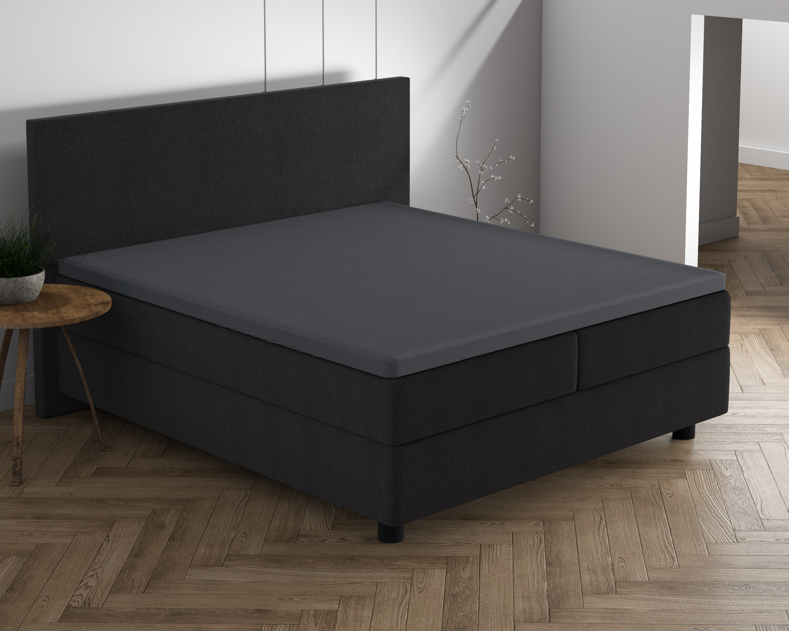 Dubbel Jersey 220 gr. Topper Hoeslaken Antraciet 140 x 200/220