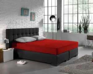 Dreamhouse hoeslaken Rood 160/180 x 200 cm - Rood - 160 x 200 cm - 100% katoen