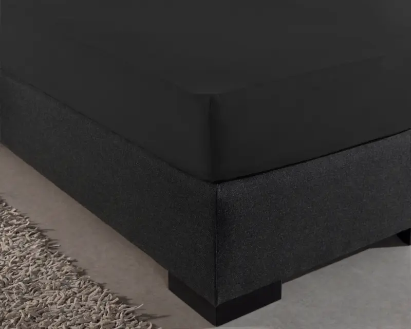 Hoeslaken Zwart 190/200 x 200/220 cm 190 x 200 cm van Dreamhouse, Zwart