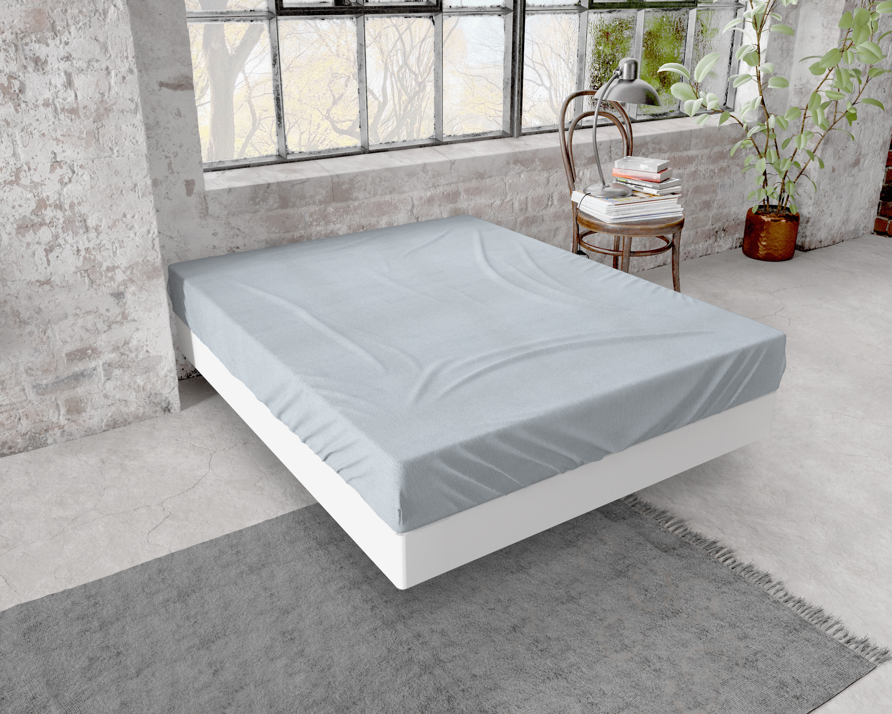 Flanel Premium Hoeslaken Grijs 180 x 200/210