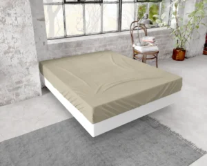 Dreamhouse hoeslaken Taupe 140 x 200/210 cm - Taupe - 140 x 200 cm - 100% Flanel Katoen
