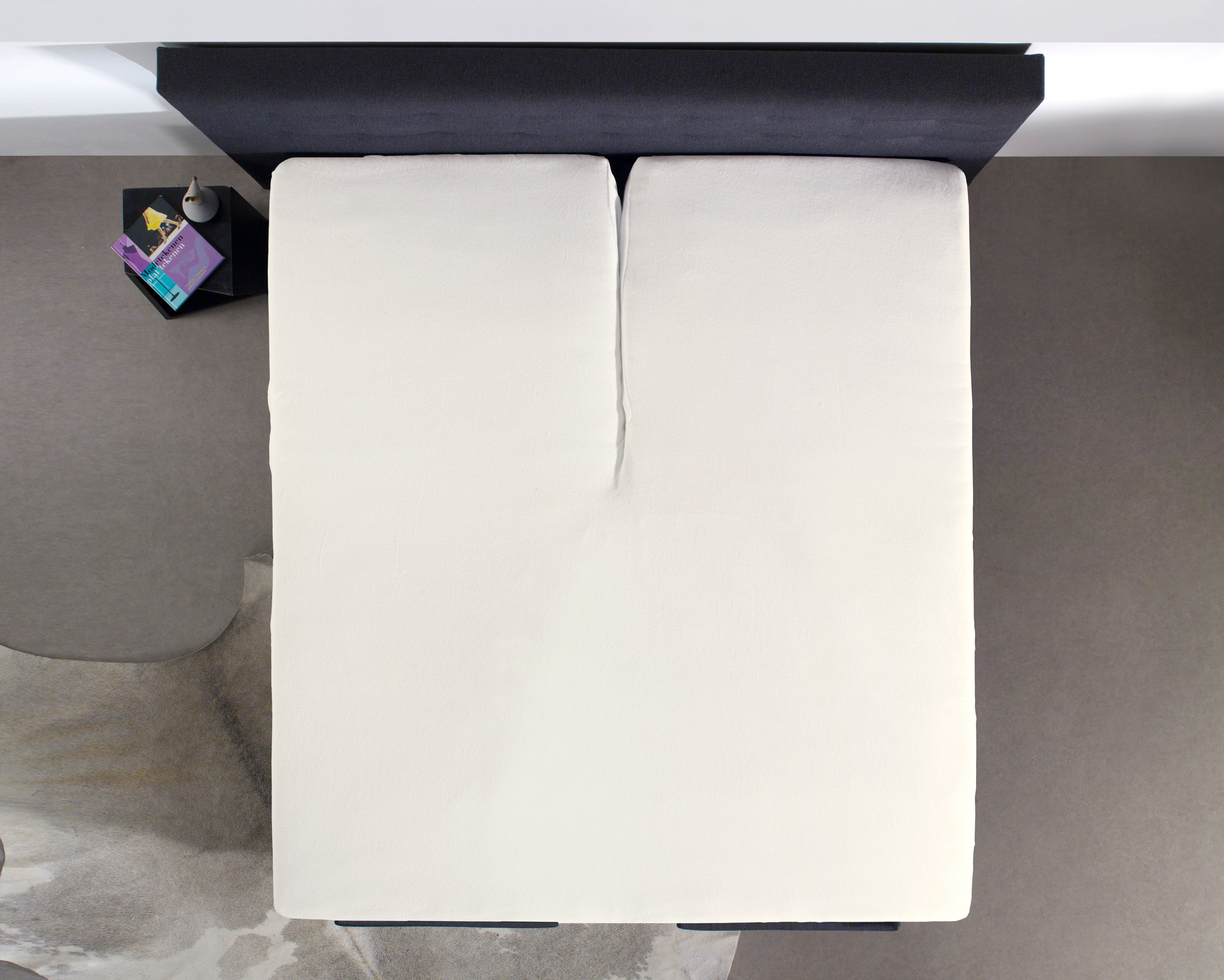 Splittopper Katoen Hoeslaken Creme 160 x 210